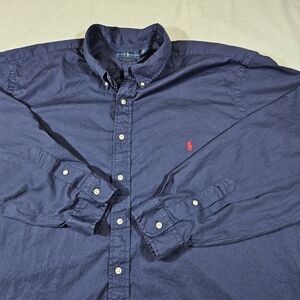 Polo Ralph Lauren Men's LS Button-up Blue Shirt Feather Weight Twill 3XB